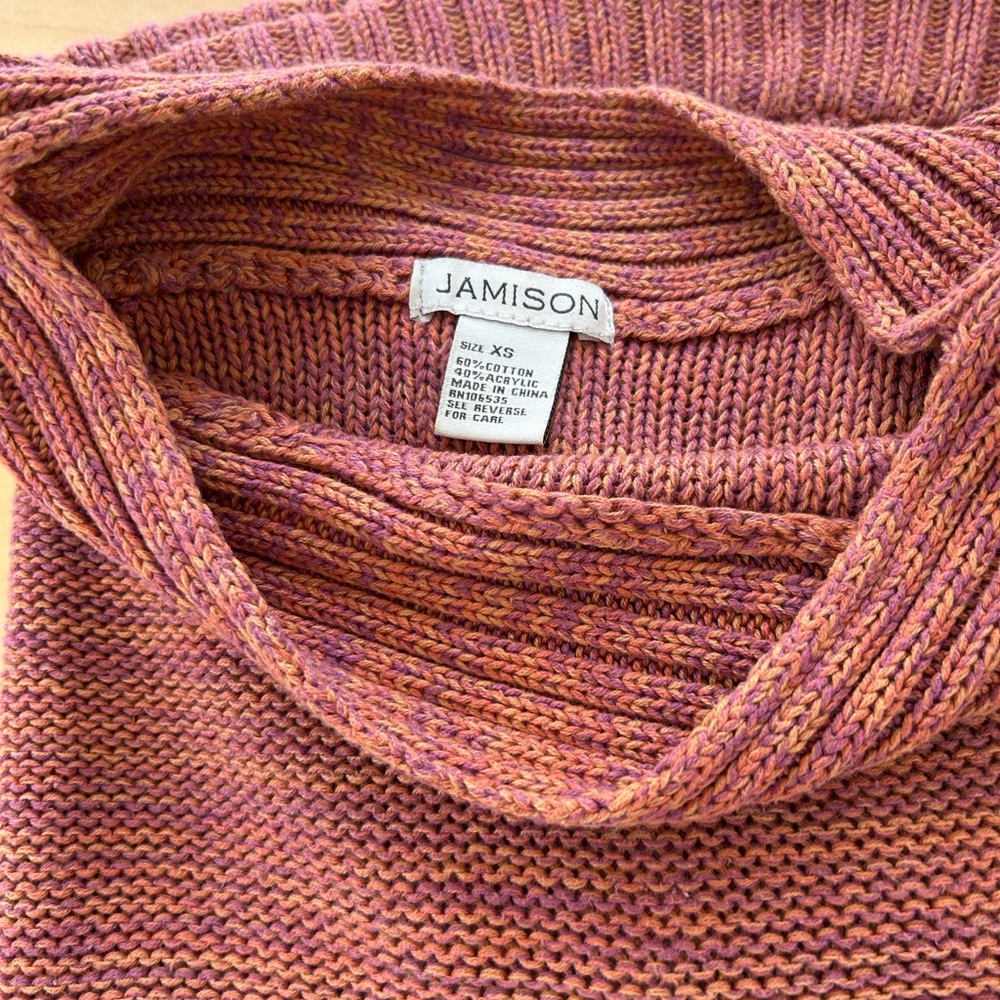 Jamison Pink Orange Marled Knit Sweater XS